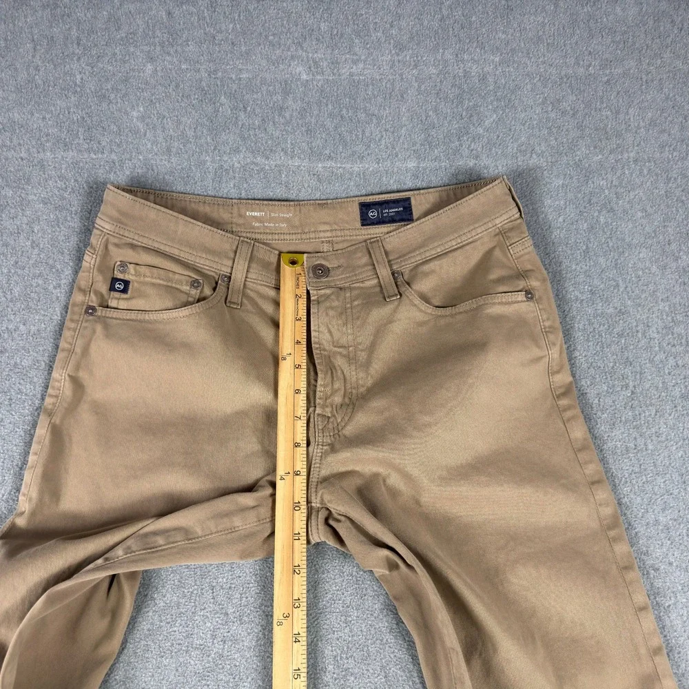 AG Adriano Goldschmied Pants Mens 32x32 Everett Slim Straight Khaki Italy
